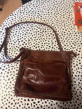 Brown Leather Crossbody Shoulder Bag